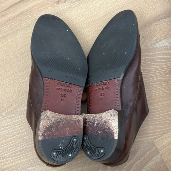 Massimo Matteo Leather Monk Strap Single Buckle Dress Shoes Brown Mens Size 10.5 - Picture 9 of 9